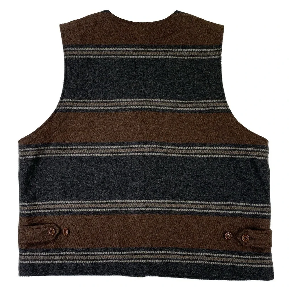 Banana Republic Southwest Western Style Wool Blend Vest Men's XL Brown Gray